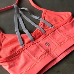 Coral and gray Lulu bra
